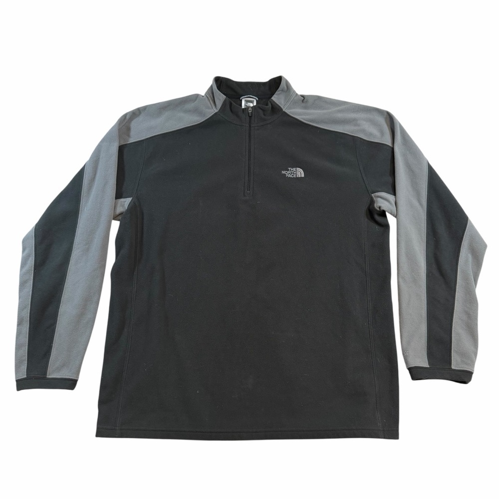 The North Face TKA 100 1/4 Zip Fleece Pullover Black Grey Men’s Size Large